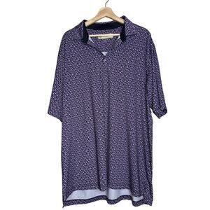 Donald Ross Sportswear XL Purple Pink Floral Golf Polo Shirt Men’s